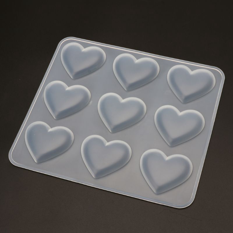 ❀AUTU 9 Cup Heart  Silicone Mould Baking Cupcake Resin Jewelry Mold