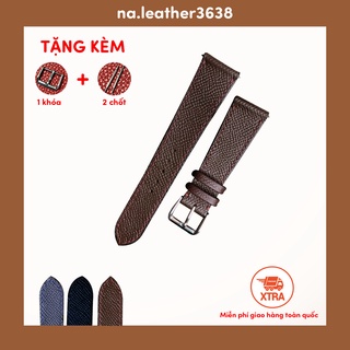 Dây da đồng hồ handmade màu nâu/xanh/đen - dây đồng hồ da bò cao cấp thủ công - dây đồng hồ 22mm 20mm 18mm