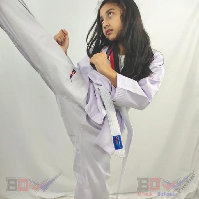 Bộ Đồng Phục Tập Võ Taekwondo Cổ Đen Màu Đỏ Cho Người Lớn Mới Bắt Đầu