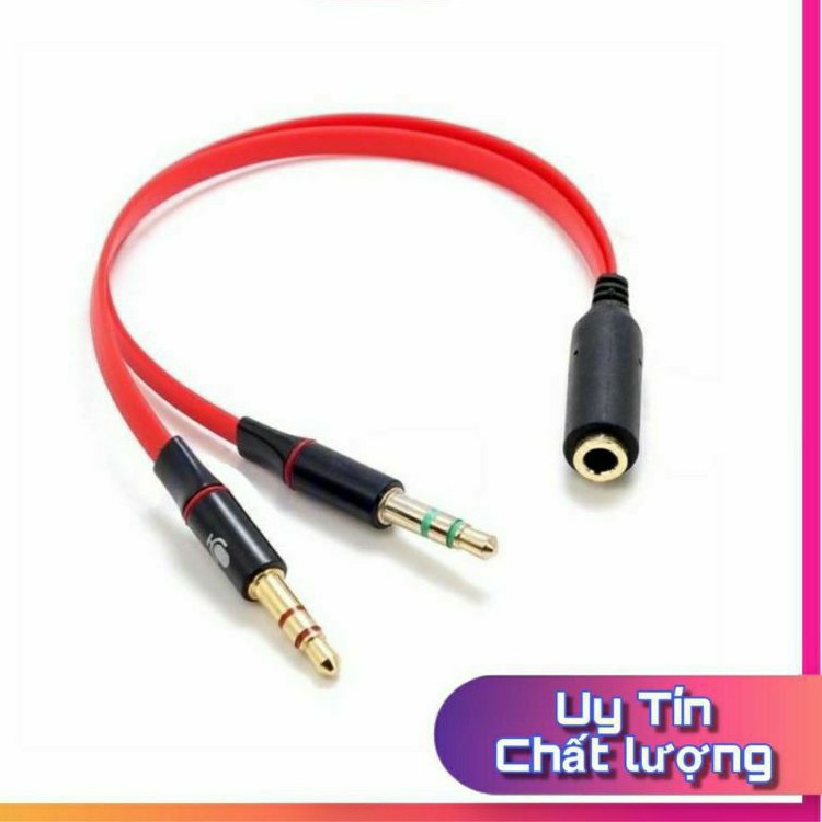 Cáp gộp audio và mic 3.5mm Jack gộp tai nghe 3.5 bọc chống đứt