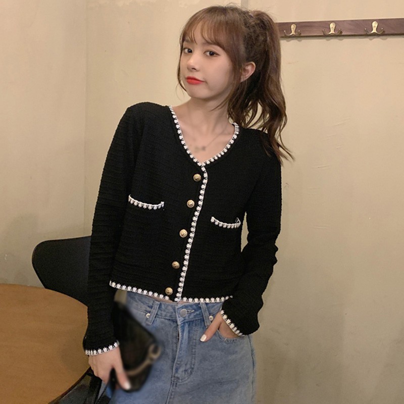 Áo Khoác Cardigan Ngắn Tay Cổ Chữ V Xinh Xắn Dành Cho Nữ | WebRaoVat - webraovat.net.vn