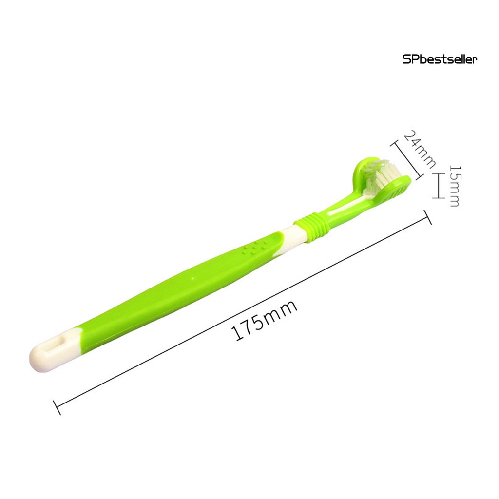 [Hàng mới về] Bàn chải đánh răng ba mặt bằng nhựa mềm dành cho thú cưng