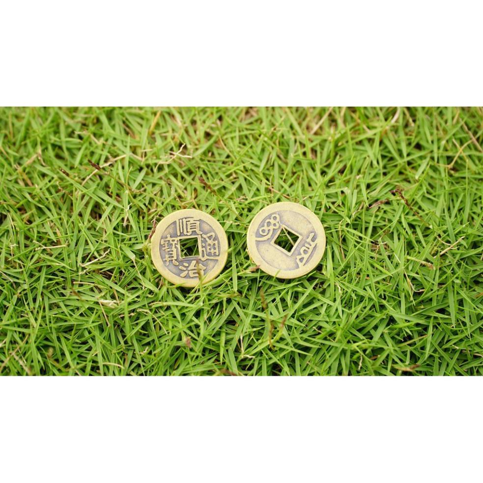 Đồng Tiền Xu Phong Thủy Chiêu Tài  Ngũ Đế Âm Dương 2.4cm