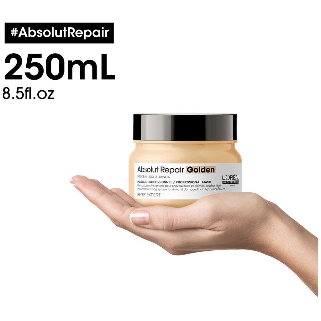 (CHÍNH HÃNG) HẤP DẦU NHŨ VÀNG L'OREAL SERIE EXPERT ABSOLUT REPAIR GOLDEN PROFESSIONAL MASK PHỤC HỒI TÓC HƯ TỔN NẶNG