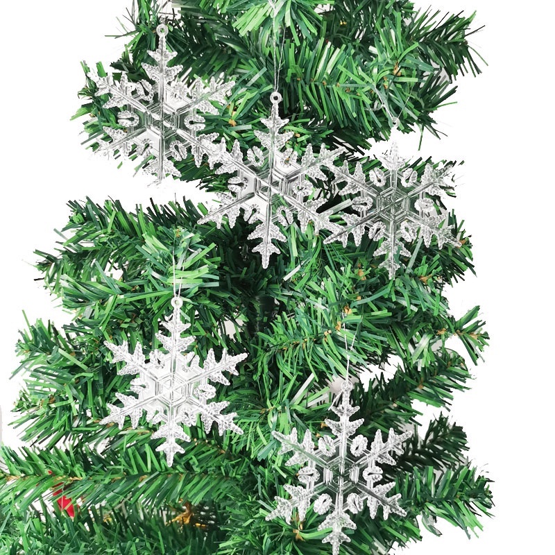 Túi 6 Bông Tuyết Pha Lê Trong Suốt Trang Trí Cây Thông Giáng Sinh / Năm Mới