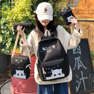 [ BEST SELLER ] Balo Set 4 Món - Cat Mèo Nằm S005