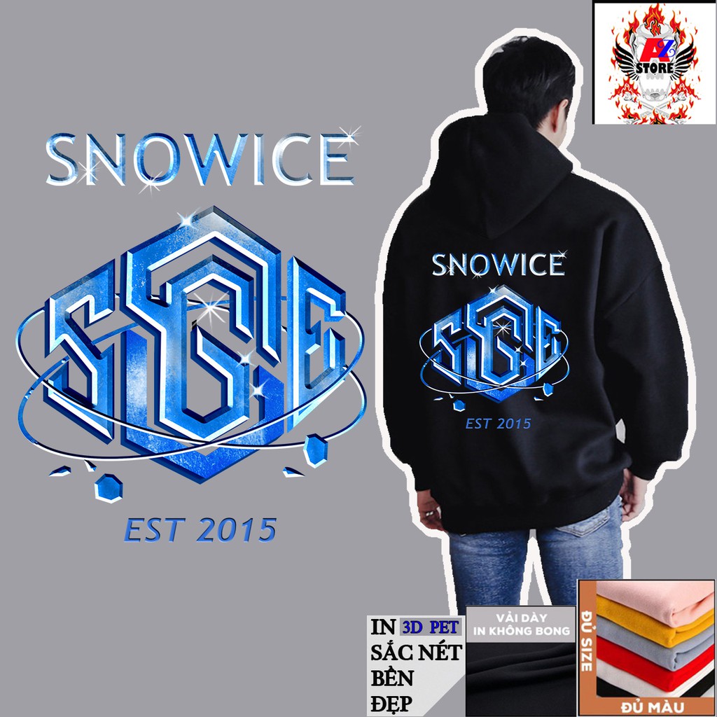 (💥Mẫu Mới Ra Lò🌀) Áo khoác hoodie S.N.O.W.I.I.C.E. Chui form rộng Unisex ulzzang (ẢNH THẬT) (AHD006) | BigBuy360 - bigbuy360.vn