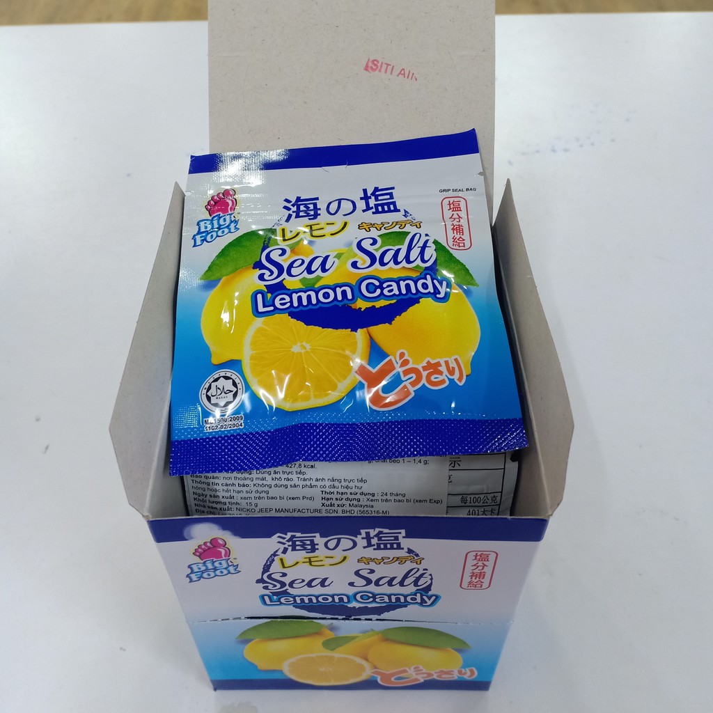 Combo 1 Hôp Kẹo Ngậm Chanh Muối Sea Salt Lemon Candy