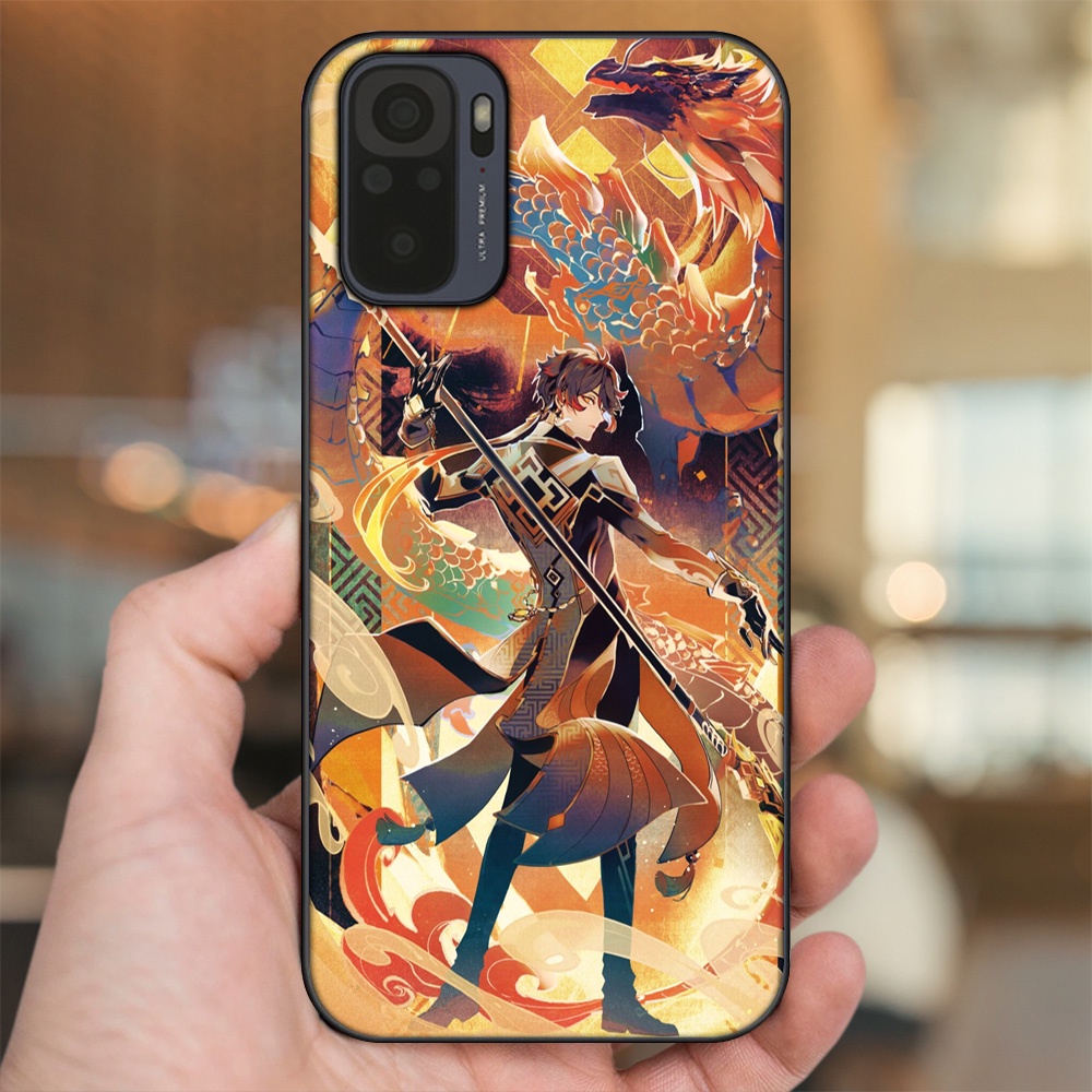 Ốp lưng Xiaomi Redmi Note 10, Note 10s viền đen in hình Zhongli Genshin Impact