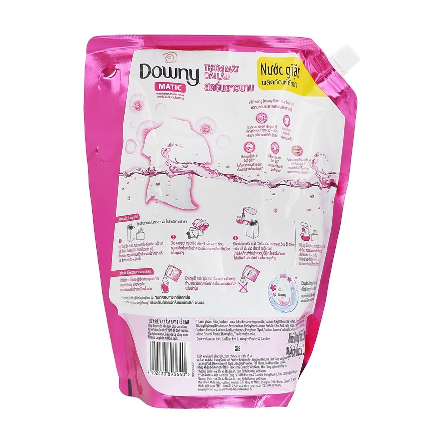 Nước giặt Downy Matic vườn hoa thơm ngát túi 2 lít