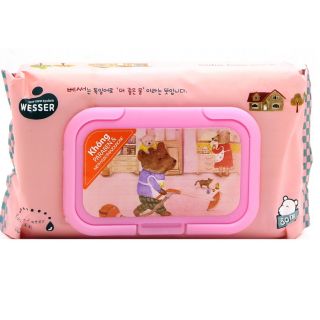 KHĂN ƯỚT WESSER 80 TỜ CÓ NẮP (KHÔNG MÙI)