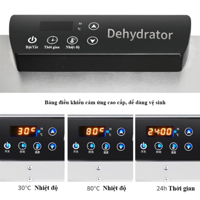 Máy sấy hoa quả, thực phẩm, nông sản 6 tầng sấy inox cao cấp