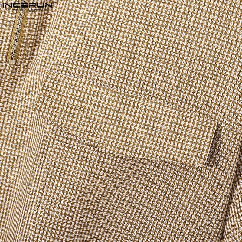 Áo thun polo Incerun tay ngắn có khóa kéo thời trang dành cho nam