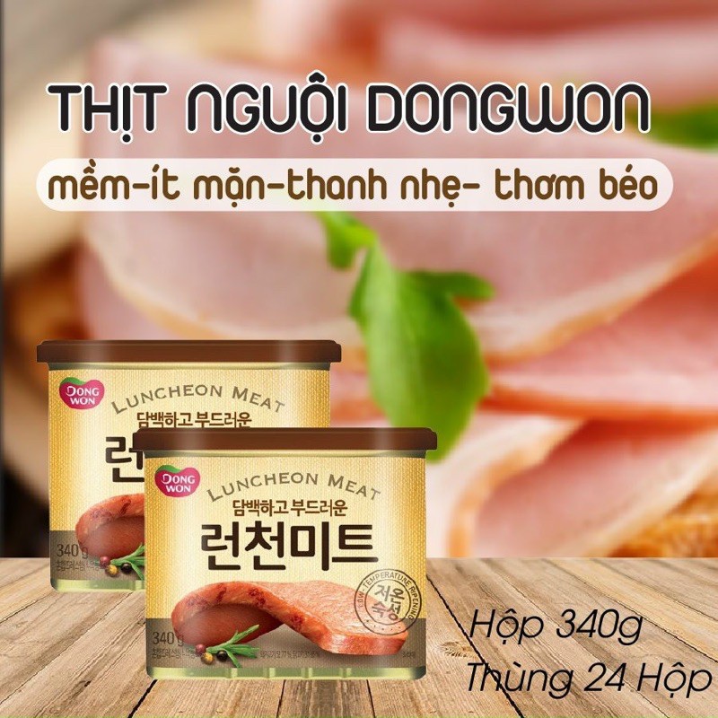 [NẮP ĐỎ] Thịt Hộp Dongwon Hàn Quốc Luncheon Meat 340G - Thịt Hộp Ham / Thịt Heo SPAM Nhập Khẩu Đóng Hộp / Đồ Hộp Ăn Liền