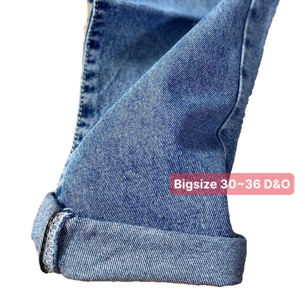 Quần Baggy Lưng Cao Trên Rốn, Xanh 3001Rách 1 Sườn / Trơn [Bigsize 30-36] QUẦN JEANS NỮ