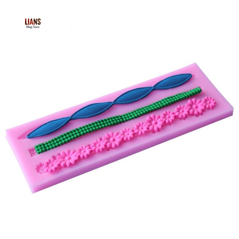 SG - Khuôn silicon dây hoa 4d viền bánh làm kẹo đường socola fondant trang trí bánh