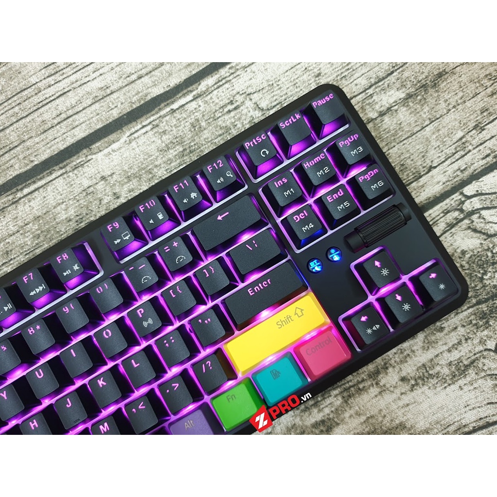 Bàn phím cơ Ajazz K870T HotSwap Trắng (Ble 5.0 + RGB)