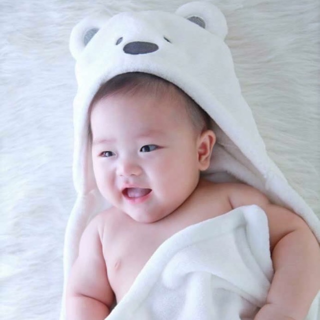 Khăn tắm, khăn ủ gấu bông mềm mịn cho bé - SEED BABY