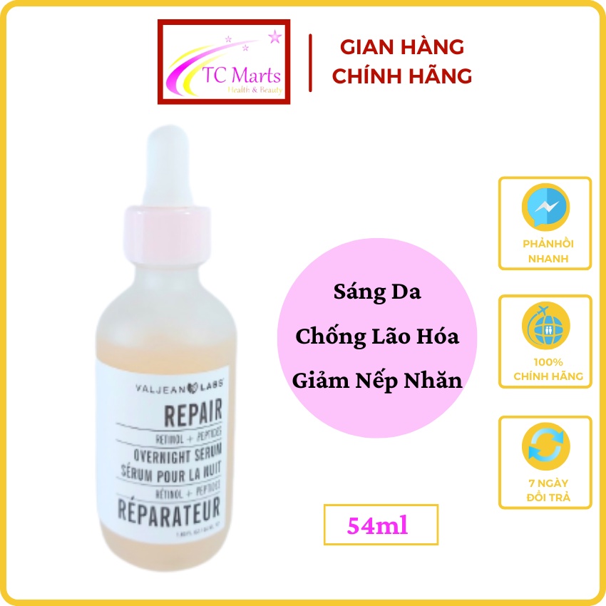 Tinh Chất Serum Repair Overnight Serum Valjean Labs Làm Sáng Giảm Nếp Nhăn 54ml Xuất Xứ Mỹ - TCMarts