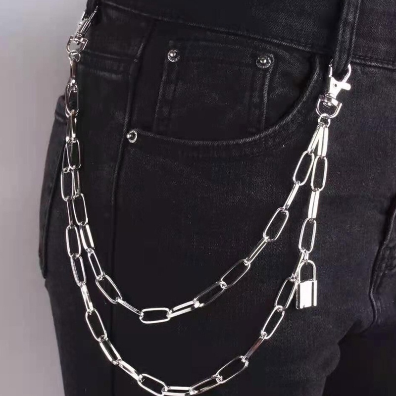 Dây Xích Kim Loại Đeo Thắt Lưng Quần Jean Nhiều Lớp Phong Cách Punk Cá Tính