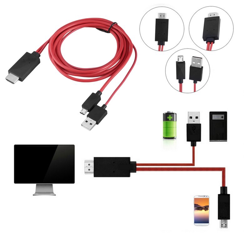 Dây cáp chuyển đổi PK MHL Micro USB sang HDMI 11 chân cho Samsung Galaxy S1-4 Note1-4