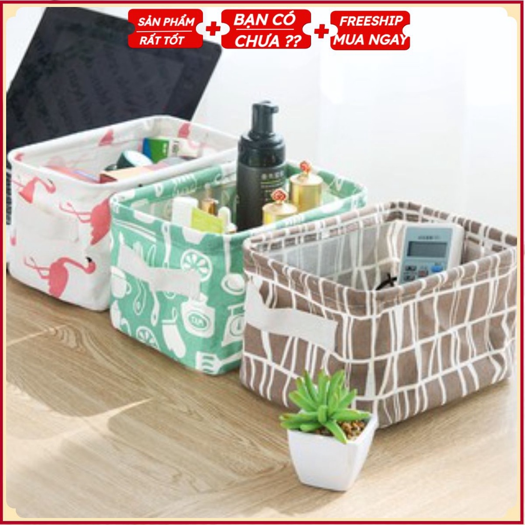 PVN30021 Giỏ vải đựng đồ cá nhân,quần áo, văn phòng xinh xắn, đa năng T2