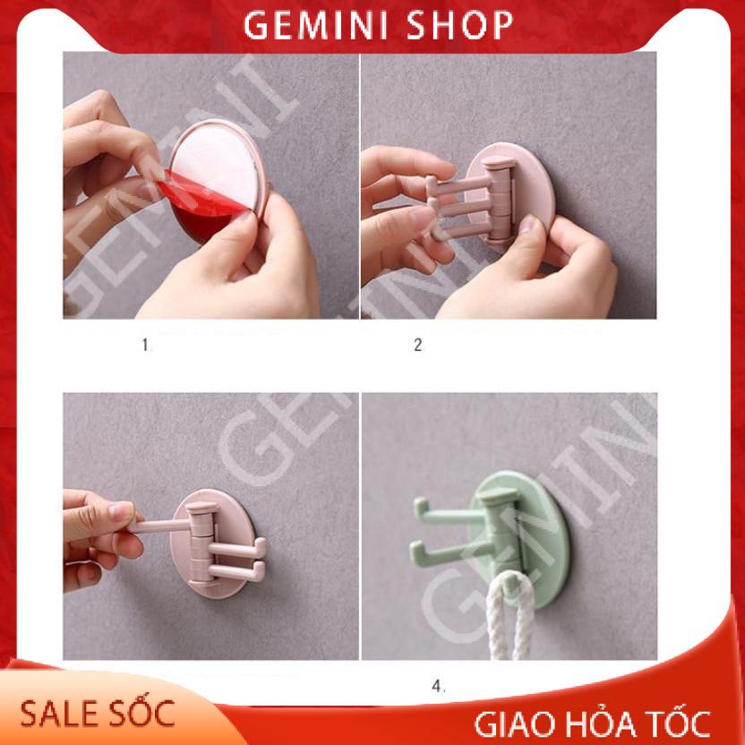 Móc Dán Tường Siêu Dính 3 lẫy Chịu Lực Treo tường Đồ Quần Áo Nhà Tắm Nhà Bếp B016 GEMINI SHOP