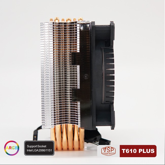 [Mã 66ELHASALE hoàn 7% đơn 500K] Quạt Tản Nhiệt Fan T610 PLUS (6U-12cm) Sync LED ARGB