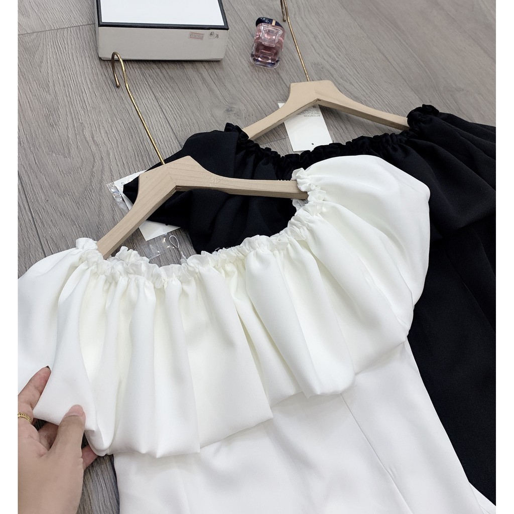 Đầm dự tiệc trắng trễ vai bồng cao cấp 💖 Váy trắng dự tiệc mùa hè cực đẹp 💖 Freesize <60kg | BigBuy360 - bigbuy360.vn
