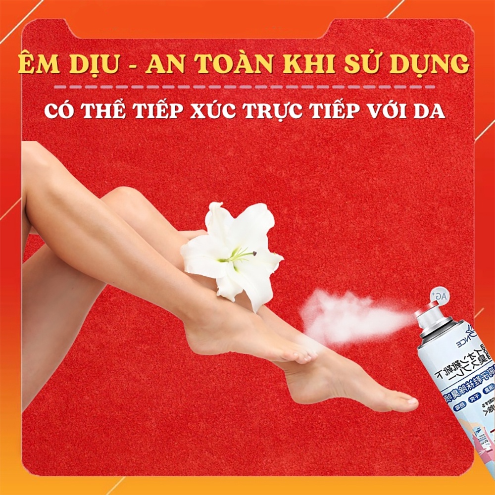 Chai Xịt Khử Mùi Giày Dép NaNo Bạc T1 - Bình Sịt Khử Mùi Hôi Chân - Tất Nam Nữ