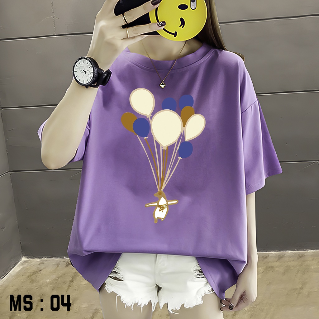 Áo thun tay lỡ nữ Unisex AQI, áo phông form rộng N04 chất vải mềm mịn