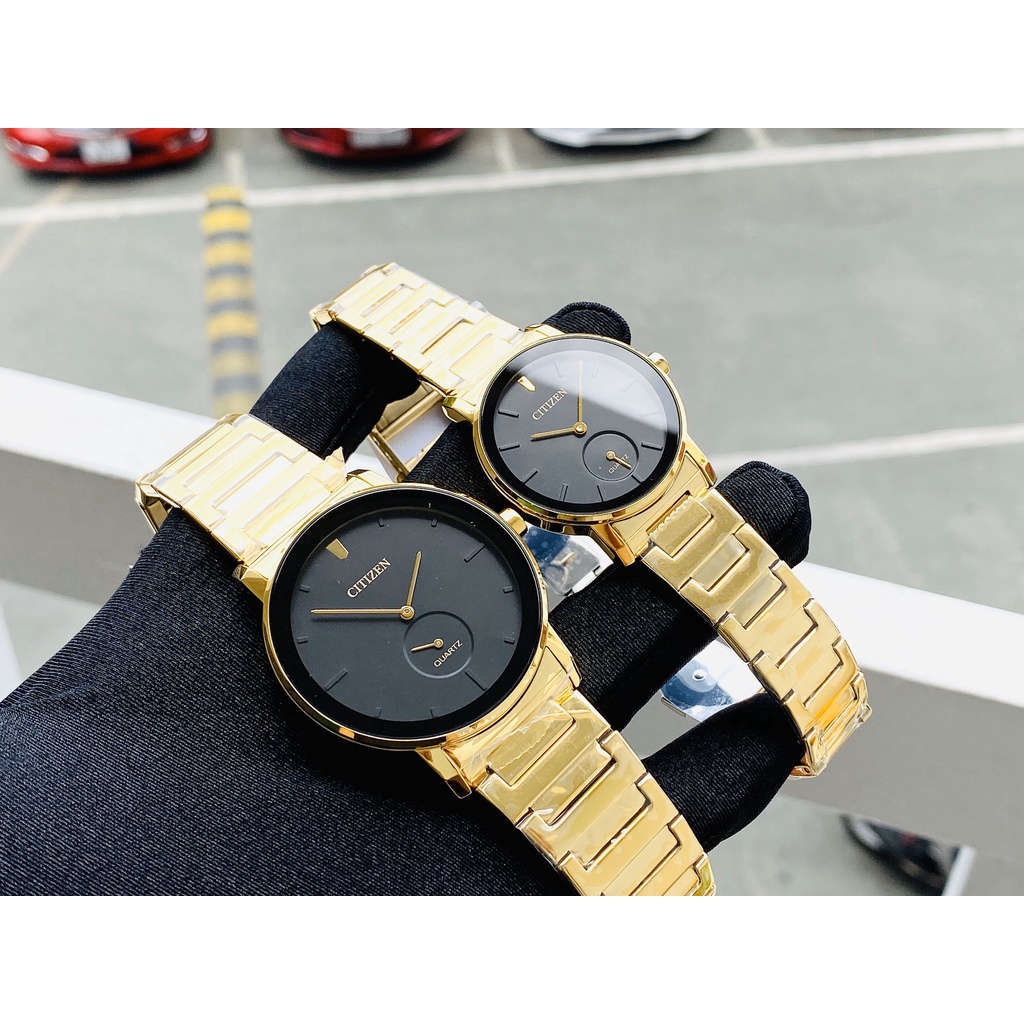 Đồng hồ đôi nam nữ dây thép Citizen BE9182-58E và EQ9062-58E