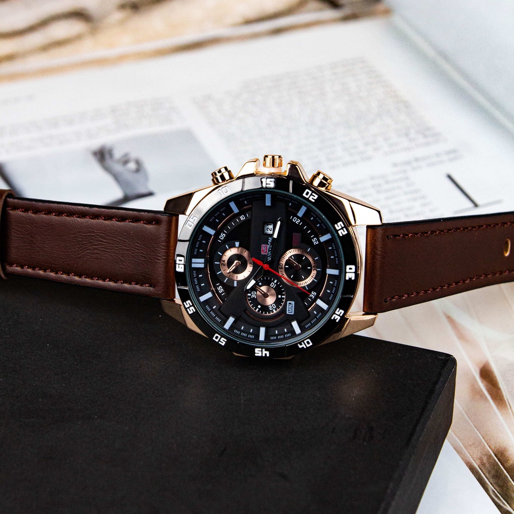 Đồng hồ nam dây da VV001 đồng hồ đeo tay nam Mặt Kính Tráng Sapphire Chống Xước