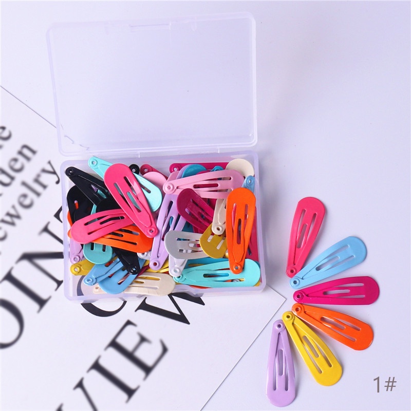 Set 50 Kẹp Tóc 3cm Nhiều Màu Sắc Đơn Giản Cho Bé Gái