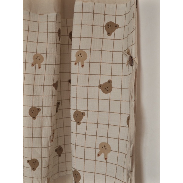 𝑹𝒆̀𝒎 𝑮𝒂̂́𝒖 𝑵𝒂̂𝒖 - Rèm thô mộc + Xô Muslin organic.