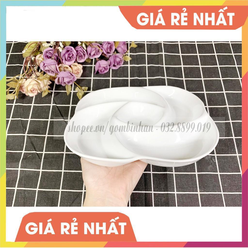 Bộ khay đựng thức ăn có 5 ngăn tiện lợi bằng gốm sứ cao cấp