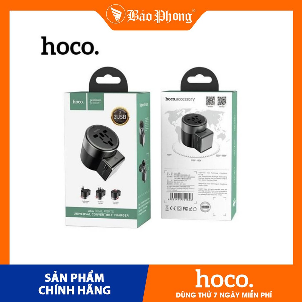 Củ sạc Đa Năng HOCO AC4 cốc cóc sạc nhiều thiết bị Dành cho điện thoại i-Phone iP Huawei Samsung Oppo Realme