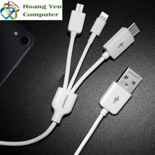 Cáp Sạc Nhanh Pisen 3 Đầu Cho Lightning - Micro Usb - Type C Chính Hãng Dài 60CM | BH 6 Tháng 1 Đổi 1