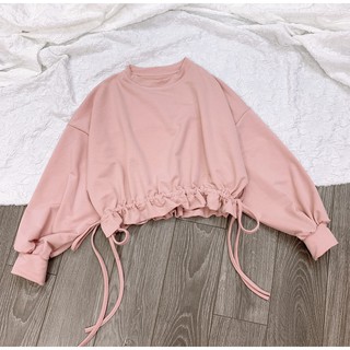ÁO CROPTOP HỒNG BO EO