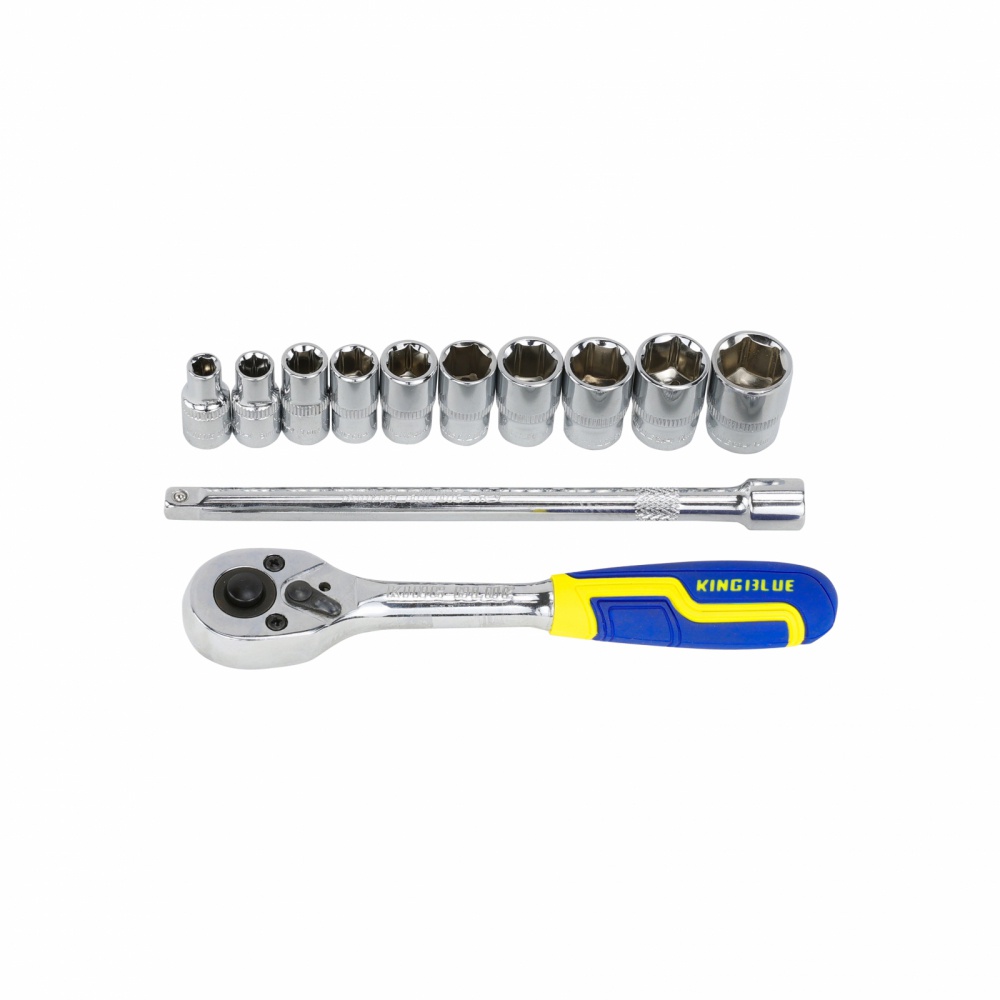 [CHÍNH HÃNG]  Bộ Tuýp Cần Tự Động 12 Chi Tiết 1/2, 1/4 khẩu từ 5-24mm King Blue KLG12