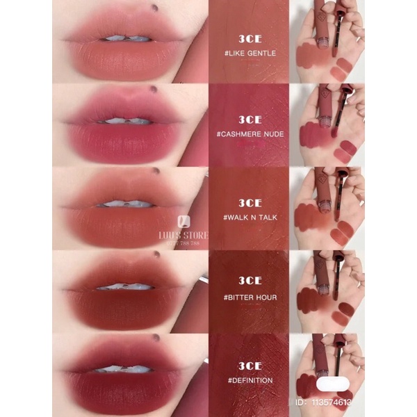 [Màu Mới] Son Kem 3CEE Velvet Lip Tint