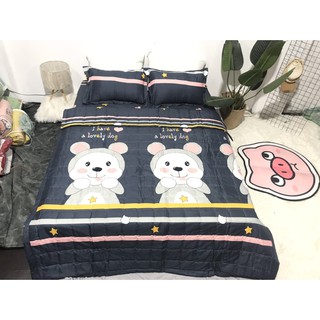 Bộ drap Giường kèm 2 áo gối mẫu chó mới