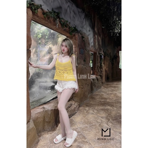 Áo 2 dây zara len móc