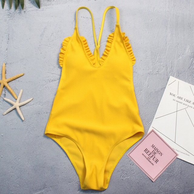 Monokini dây viền bèo sắc màu siêu xinh | BigBuy360 - bigbuy360.vn