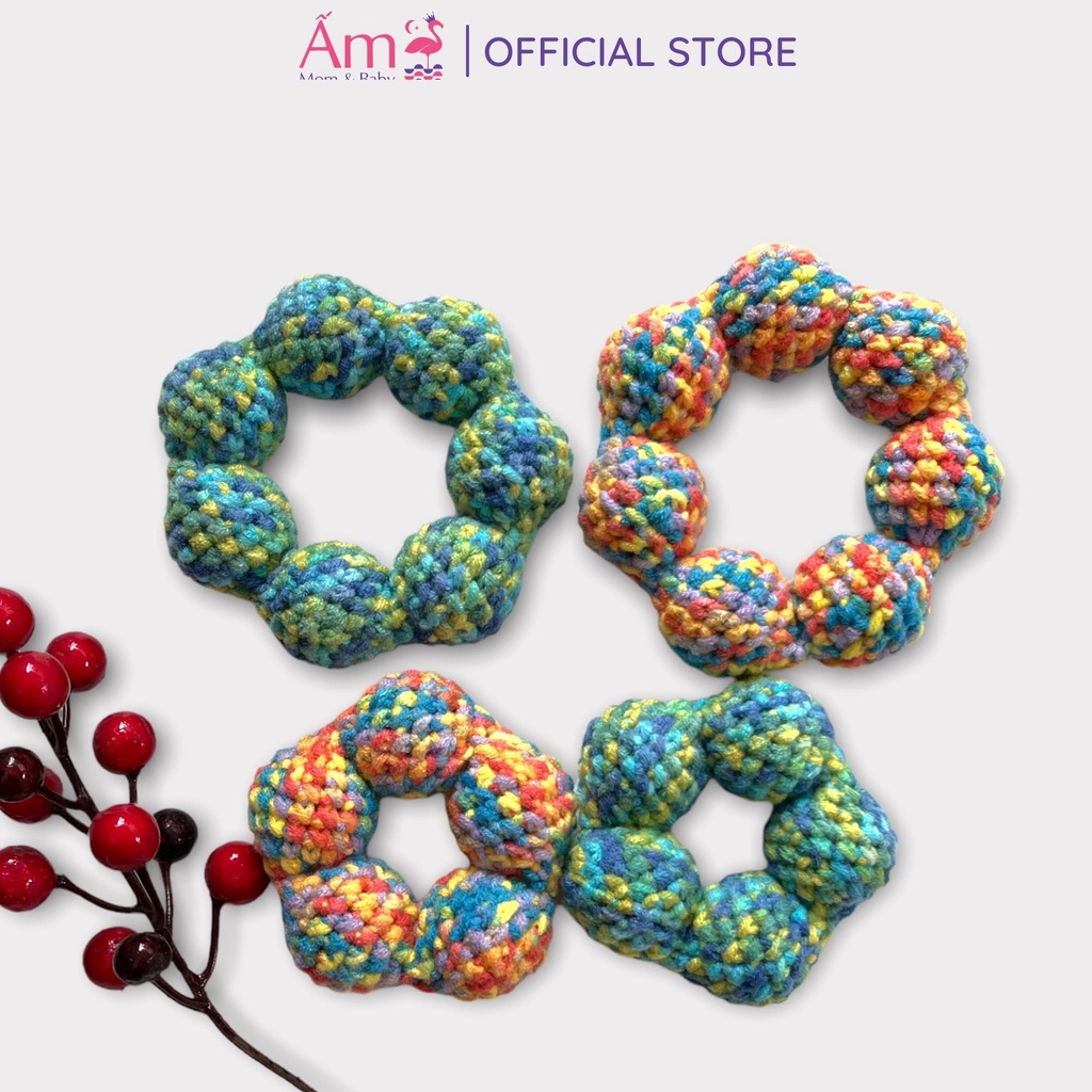 Xúc Xắc Lục Lạc Handmade Cho Bé Hỗ Trợ Phát Triển Trí Tuệ Ấm Baby Có Gắn Chuông Tạo Âm Thanh Vui Nhộn Ấm Gift Decor