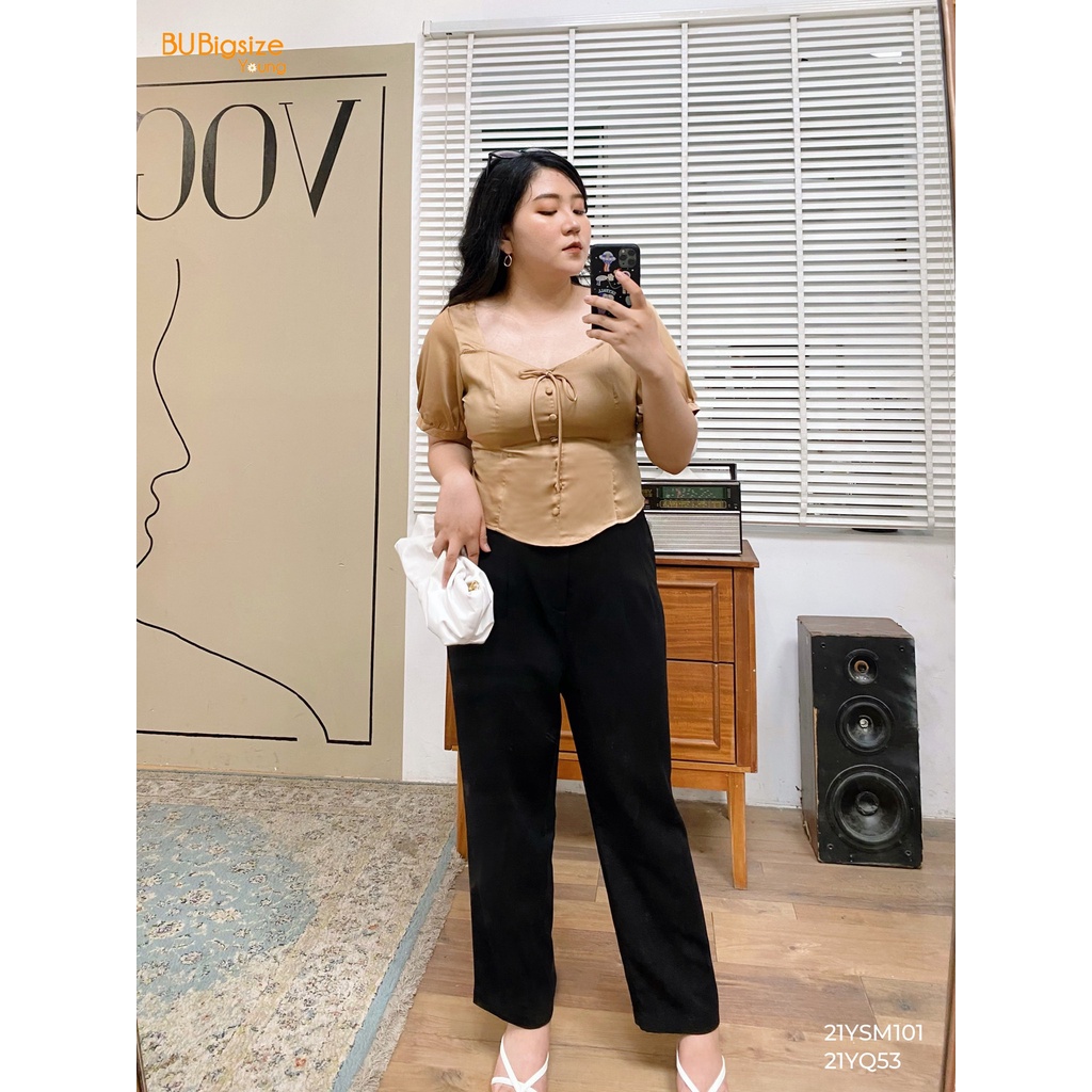 Quần baggy cạp cúc BIGSIZE 55kg đến 95kg - 21YQ53 - [BU Bigsize Young]
