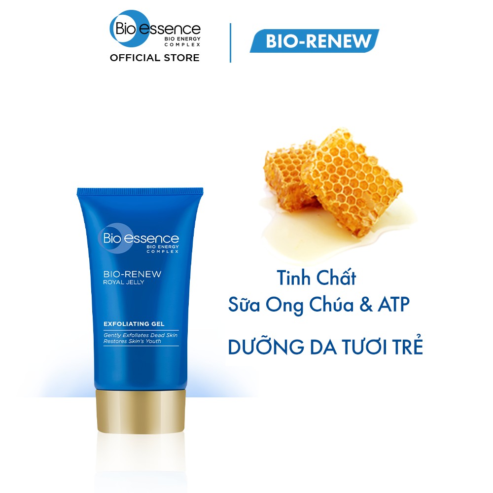 [HB Gift] Gel tẩy tế bào chết dưỡng da tươi trẻ Bio-Essence Bio-Renew tinh chất sữa ong chúa 60gr