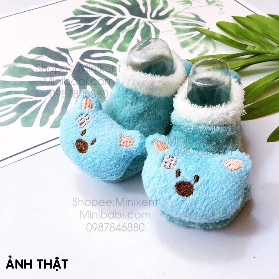 Vớ lông chống trượt đầu thú , tất thú đáng yêu cho bé