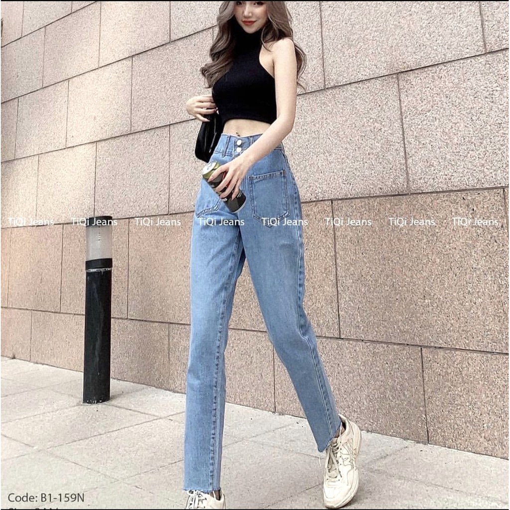 Quần Baggy Jean Túi Ngược PEONYB Nữ [FREESHIP] 🌸 Jeans cạp cao bản to, culottes bò rách ống cá tính Ulzzang HOT 🌸