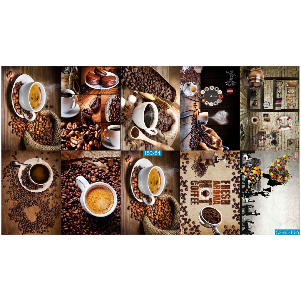 Combo Set 10 tờ Decal dán tường Coffee siêu đẹp